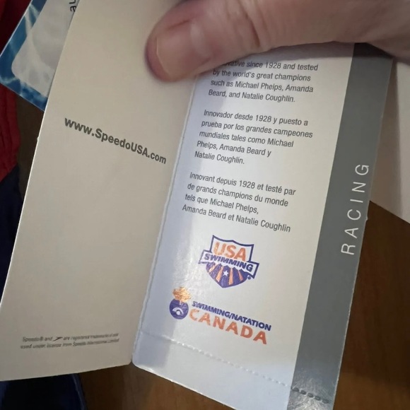 Speedo Women's Racing Race Xtra Life Swimsuit Navy Red NWT Vintage Size 24 - Picture 7 of 10